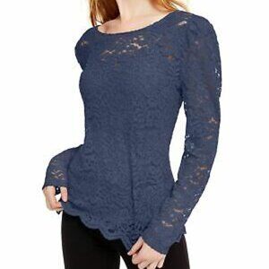 INC International Concepts Lace Puff Sleeve Blouse
